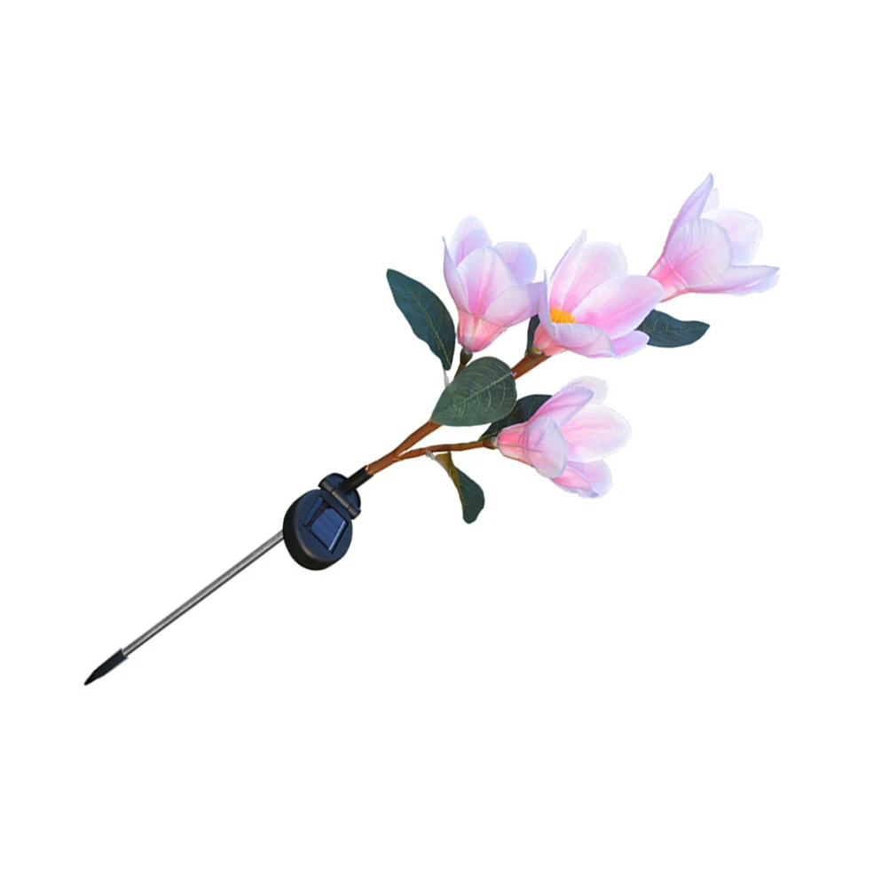 

Garden Magnolia Lantern Outdoor Lamp Solar LED Flower Light Powered Lights for