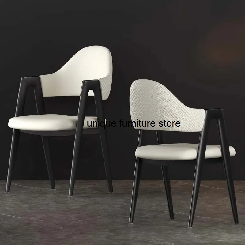 

Cheap Soft Comfort Dining Chairs Black Legs Floor Protector Minimalist Dining Chairs Armrest Banquet Cadeira Indoor Furniture