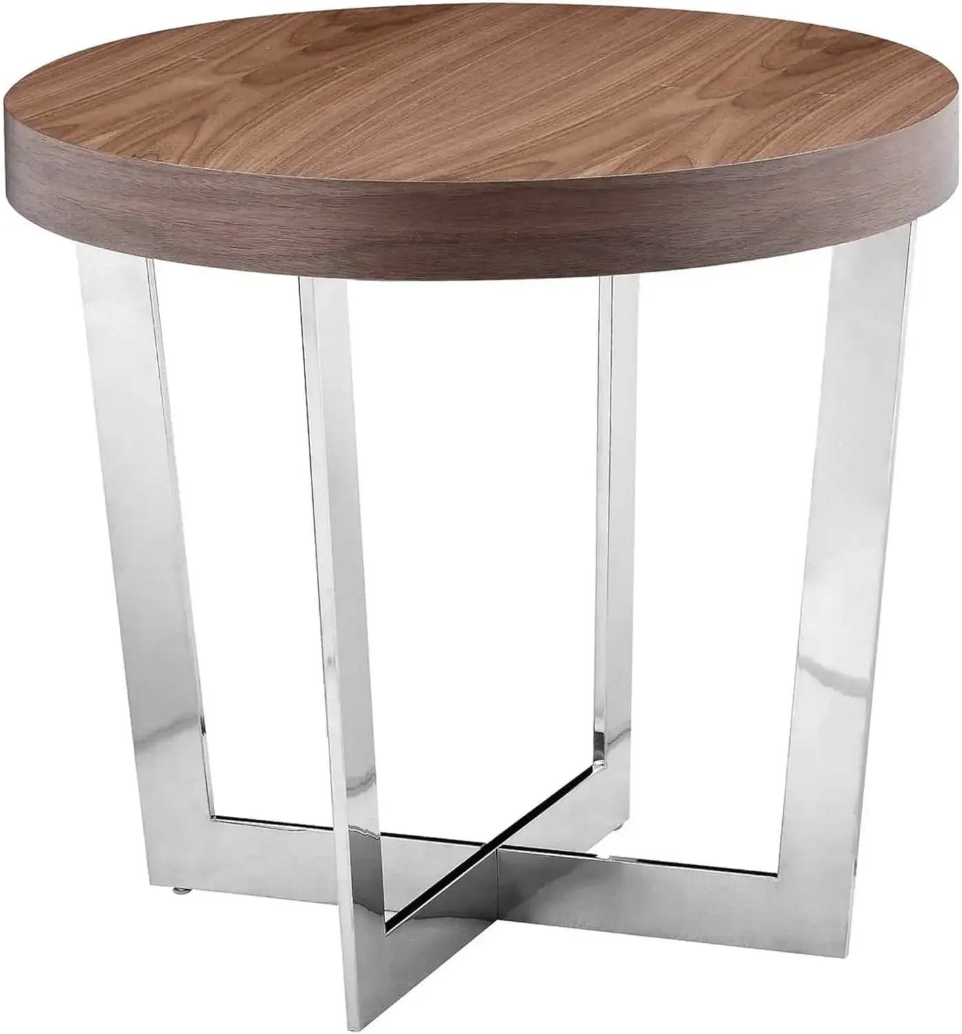 

Benjara Tini 24-дюймовый боковой столик, верхняя часть круглой формы, металлический каркас, орех, коричневый и хром