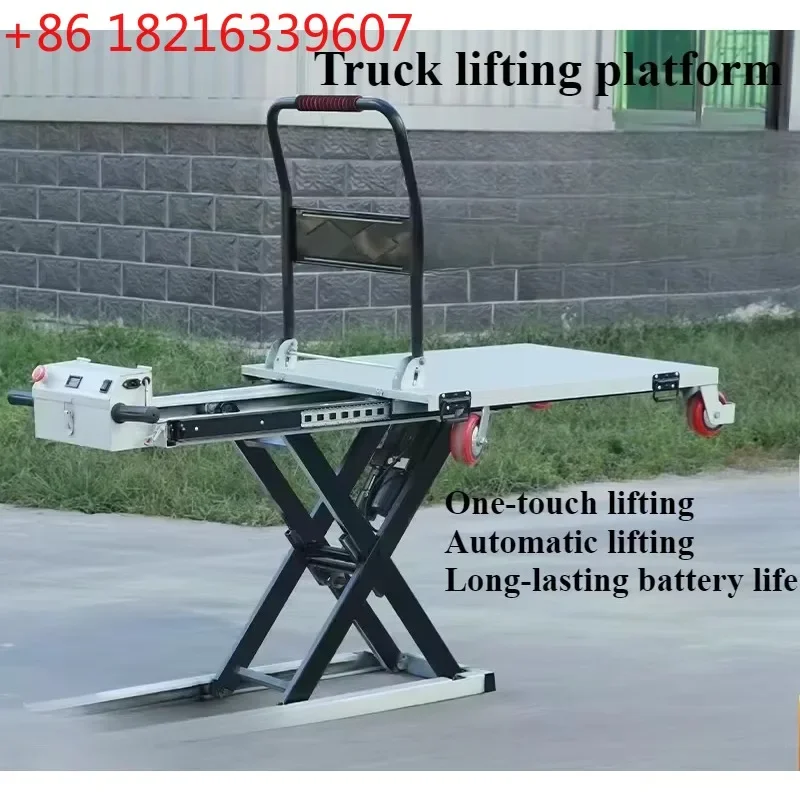 TAO High Quality Electric Flatbed Trolley Portable Transport Mobile Small Hydraulic Lift Flatbed Trolley