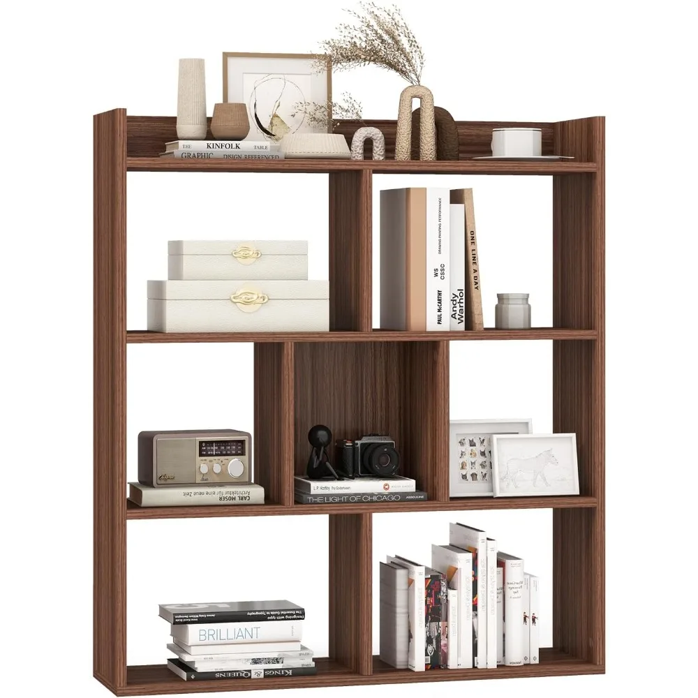 

4-х уровневый деревянный отдельно стоящий книжный шкаф с горизонтальным хранилищем и дизайном с защитой от опрокидывания