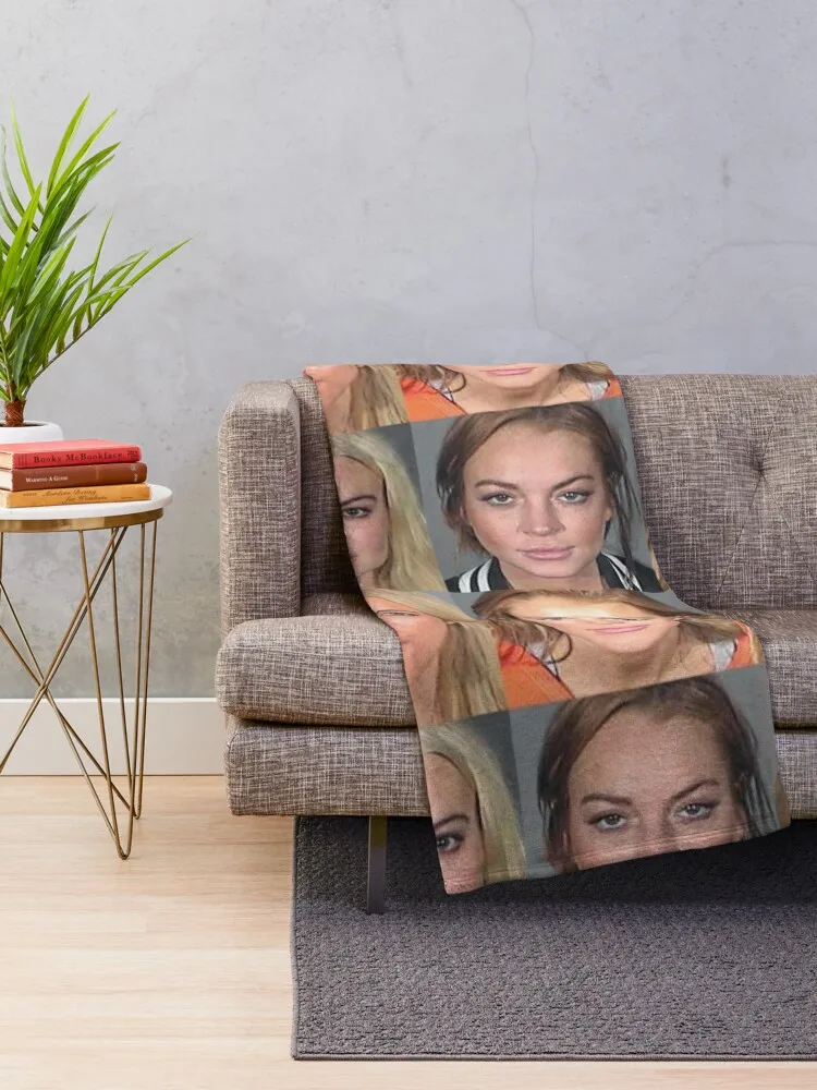 lindsay lohan mugshot Throw Blanket sofa bed Sofa Thins Blankets