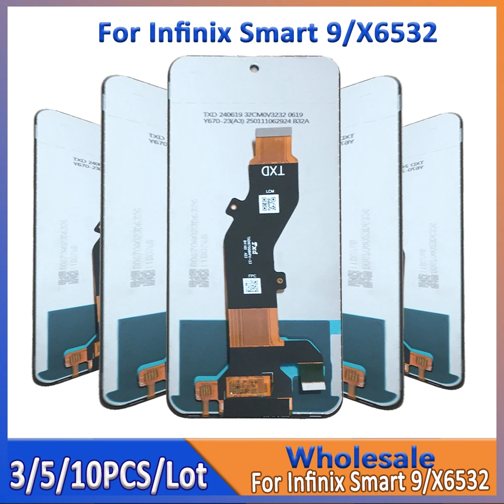 

For Infinix Smart 9/X6532 LCD Screen Assembly Wholesale 3/5/10 Pieces Lot Touch Digitizer Display Mobile Phone Repair Part