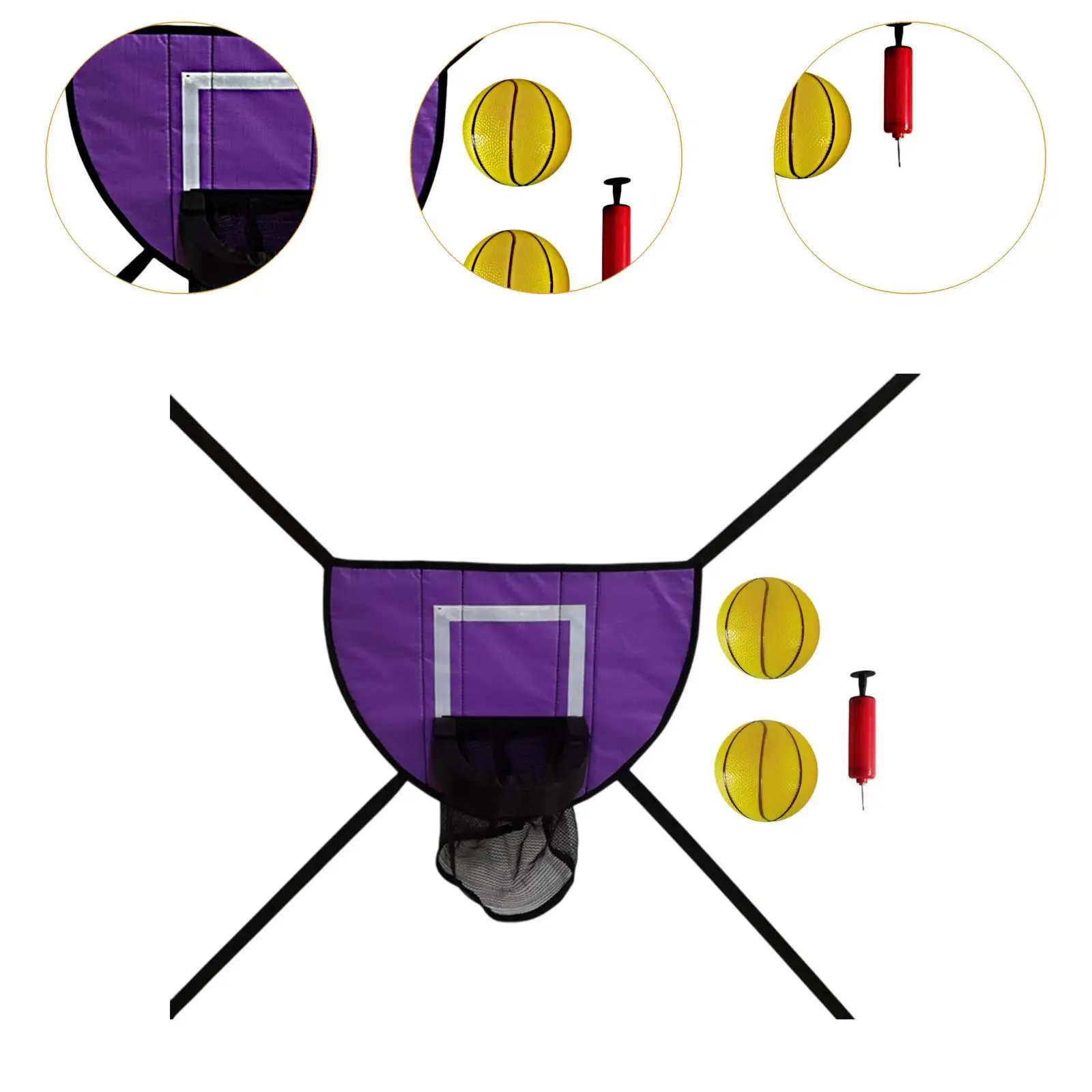 طوق كرة السلة للترامبولين اللوحة الخلفية ألعاب رياضية هدف كرة السلة العالمي سهل التركيب لطوق كرة السلة للأطفال