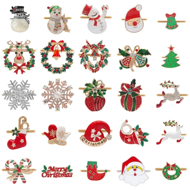 Servilleteros metálicos, árboles Navidad, servilletero, hebilla nieve, envío directo