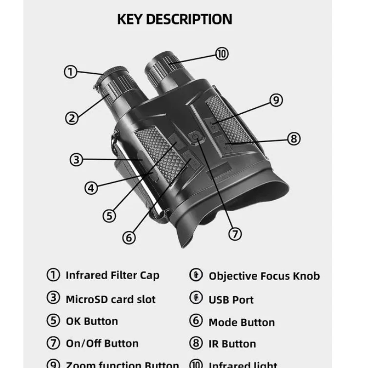 50x 4K Night Vision Electronic Compass Hunting Telescope 7000mAh Ultra Battery Life Waterproof Accessory Scopes & Accessories