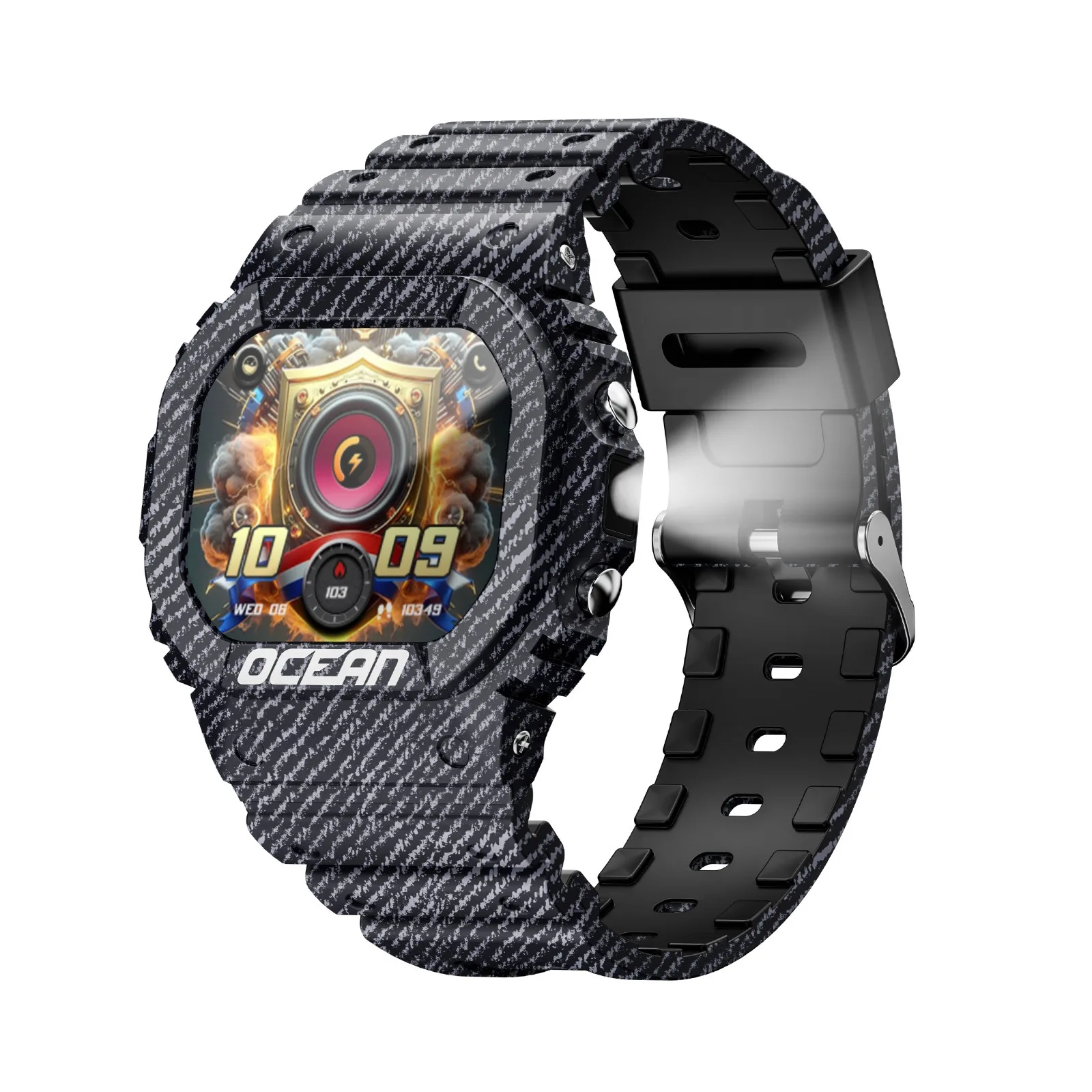 OCEAN 1.75\'\' Outdoor Sports Bracelet Touch Screen Bluetooth Call Flashlight SOS Compass Blood Pressure & Blood Oxygen Monitoring