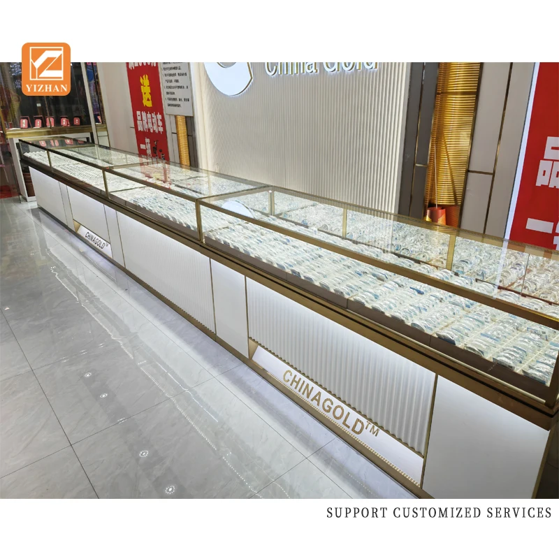 Custom.High Quality Complete Accessories for Jewelry Display Factory-Supplied Glass Shelf Cabinet Drawer Combination for Showcas