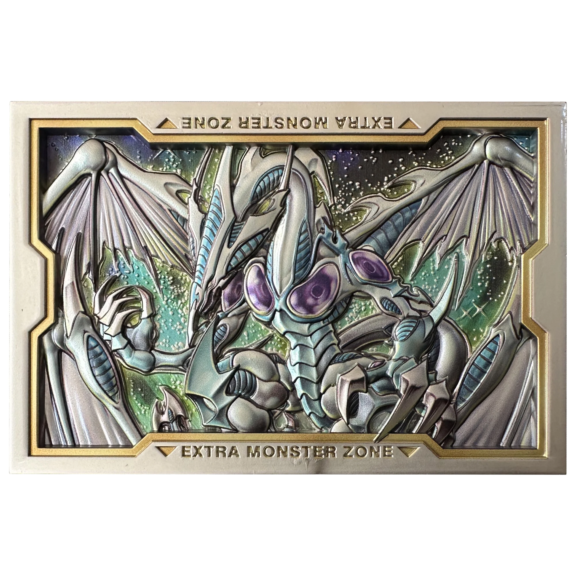 Yu-Gi-Oh! Stardust Dragon Black Rose Dragon 3D Relief Metal Card Classic Game Anime Collection Cards Diy Gift Toys