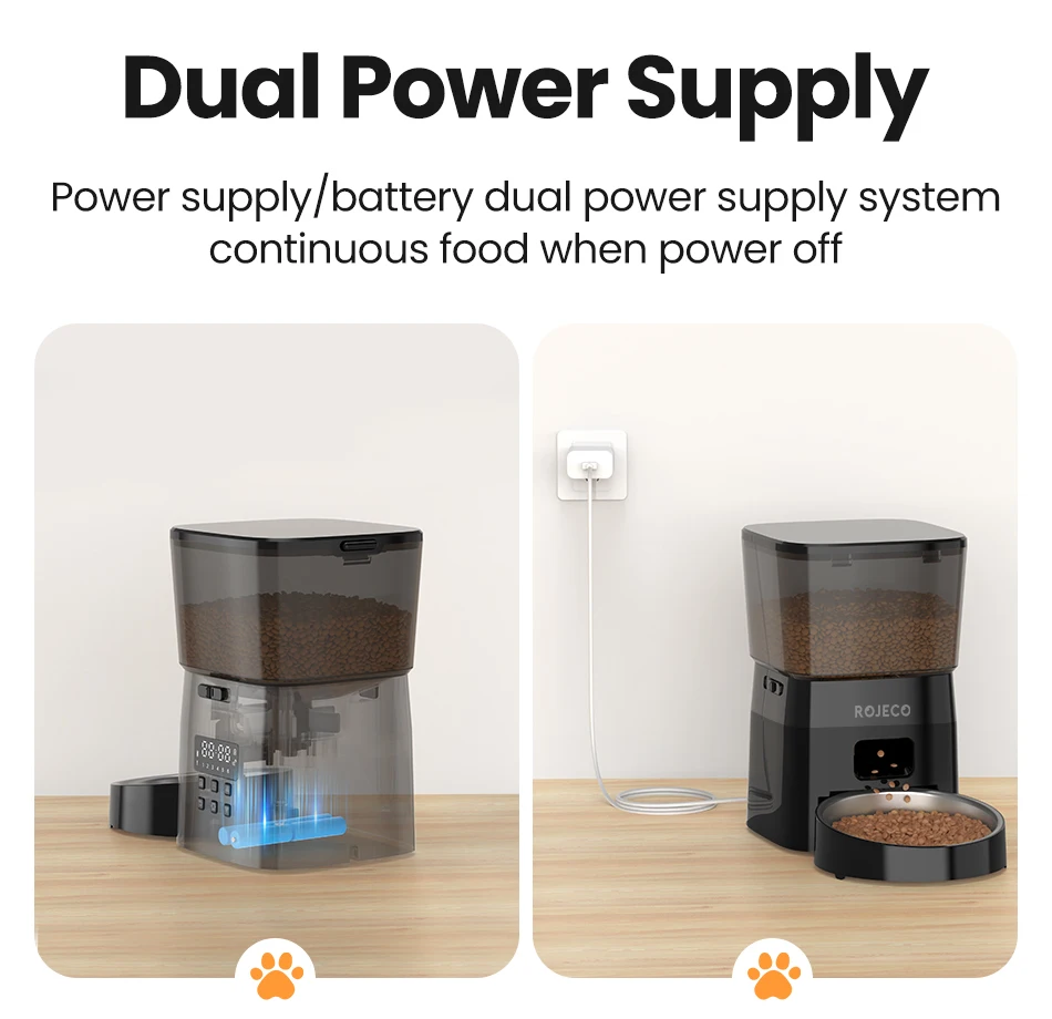 Automatic Pet Feeder 2L – Button-Control Dry Food Dispenser