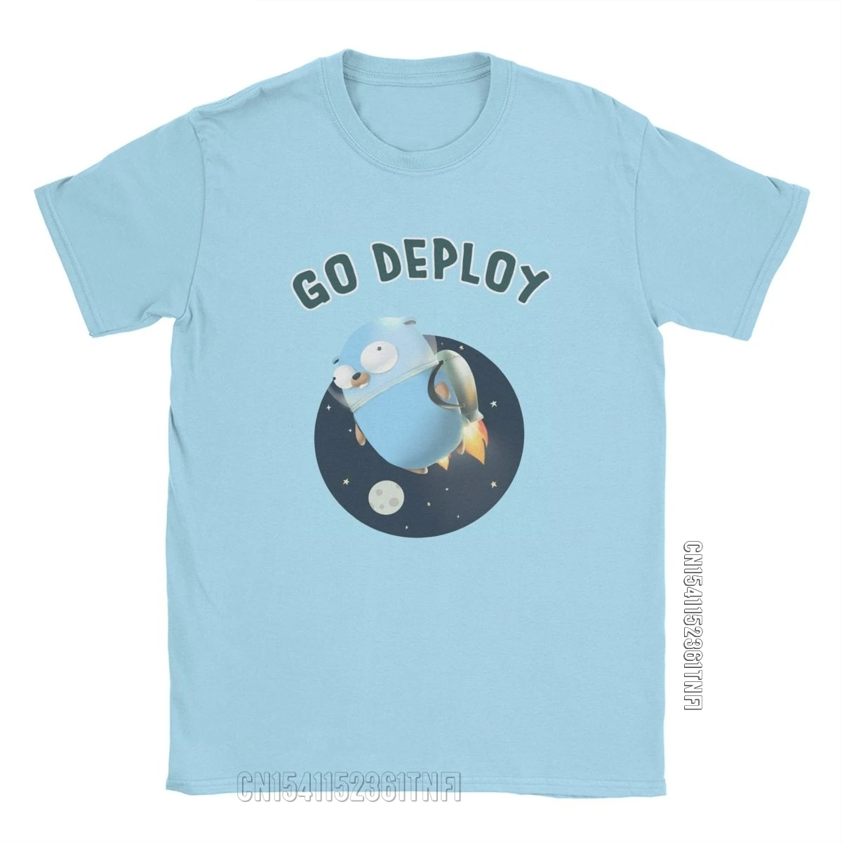 Golang Gopher Go Deploy T Shirts Men 100% Cotton Novelty T-Shirts Crewneck Language Tee Shirt Classic Short Sleeve Clothes