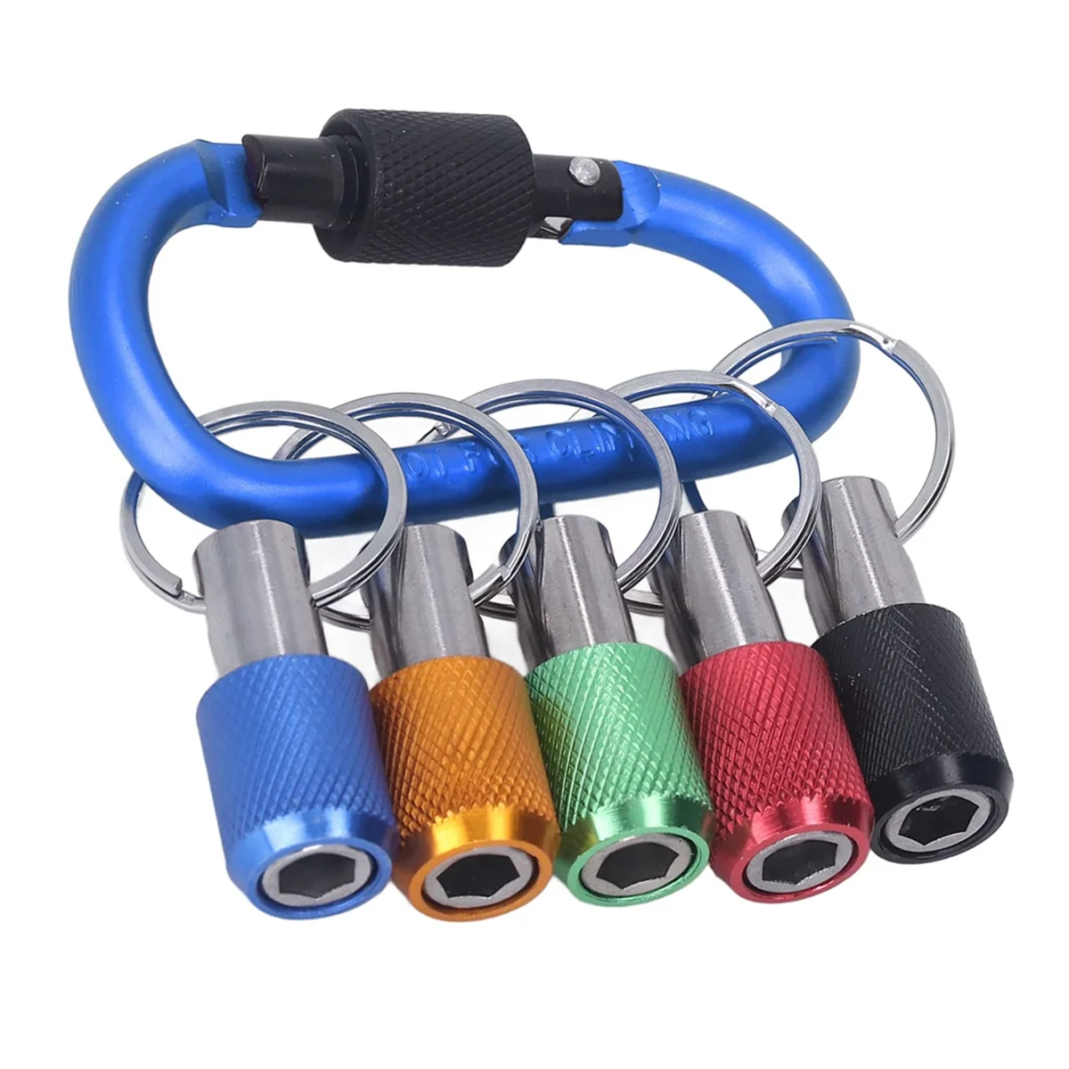 1/4 Bit Holder, Oxidation Resistant Good Compatibility Magnetic Socket Holder Metal Carabiner Portable Plating Blue