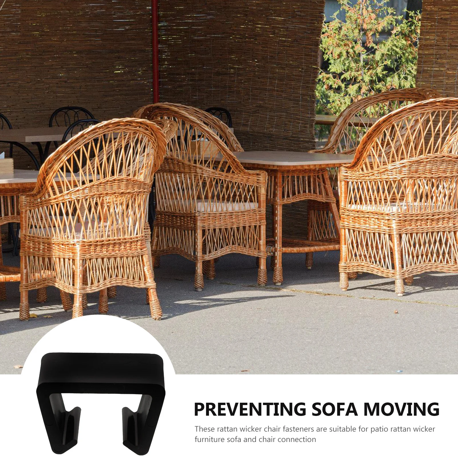 

Patio Furniture Clips Rattan Wicker Chair Fasteners Black PP Easy Install Sofa Connection Prevent Moving Sectional