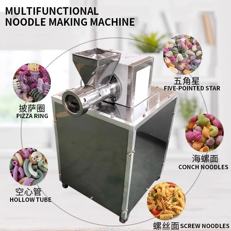 Máquina elétrica italiana para fazer macarrão, espaguete, concha, bucatini, tagliatelle, ditalini, máquina extrusora de macarrão