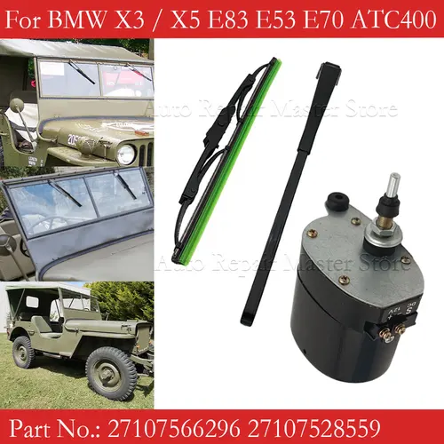 Imagen 2 del producto Ajuste para Willis Jeep Tractor Universal 12V Motor de limpiaparabrisas o brazo con hoja 01287358 7731000001 0390506510