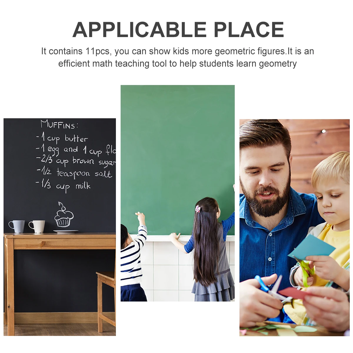 

11Pcs Magnetic Geometry Plates Colorful Math Teaching Tool Demonstration Prop Plastic for Students Plate