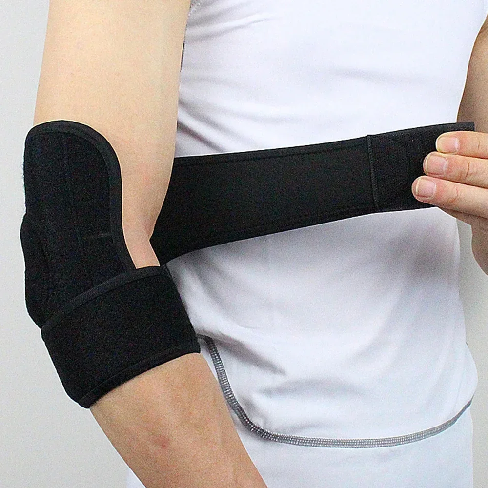 1Pcs Adjustable Elbow Support with Dual Stabilizers, Elbow Brace Breathable Training Elbow Wrap Arm Band, Reversible Stabilizer