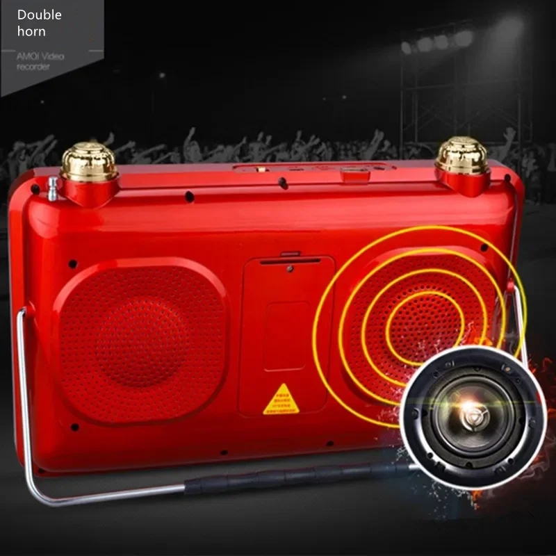 Portable Dual Speaker 10 Inch HD LCD Screen Video Machine TF Card U Disk MP3 Audio Player E-book FM Radio Stereo Sound USB MP4