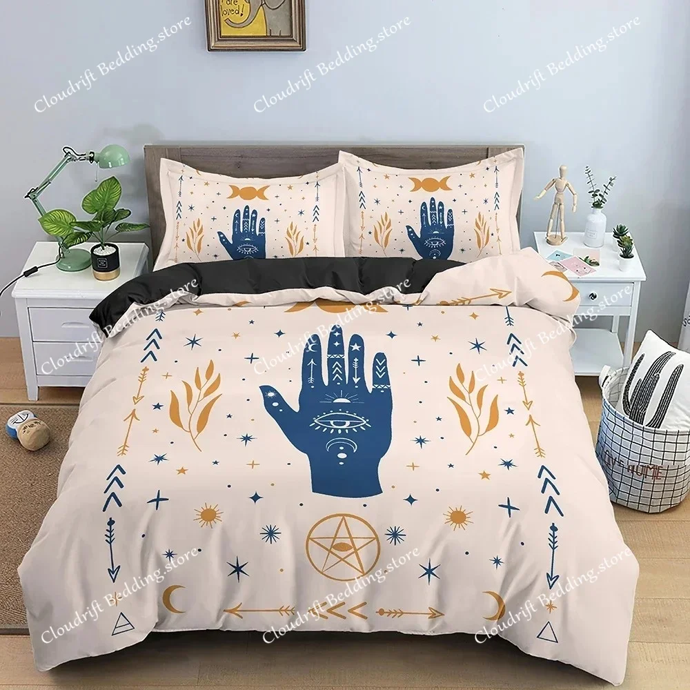 Gesture Pattern Duvet Cover Set Buddhism Style Bedding Set Twin Full Queen Size Comforter Cover Bed Set With Pillowcase