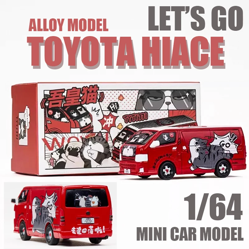 1/64 TOYOTA HIACE 2010 ALLOY Diecast Static Miniature Model Car Simulation children Birthday gift Toys Collection value Ornament