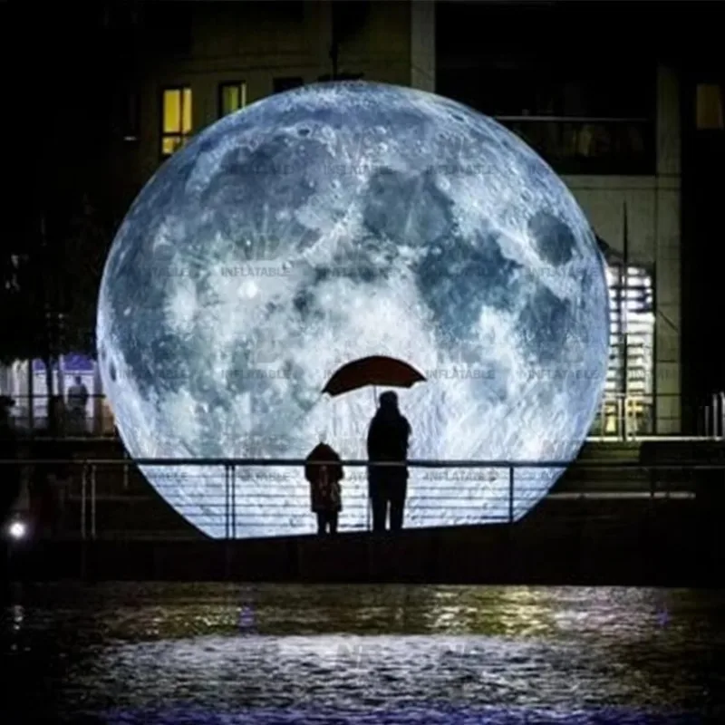 

Custom Hanging Giant Inflatable Moon with Light Emitting Diode Light