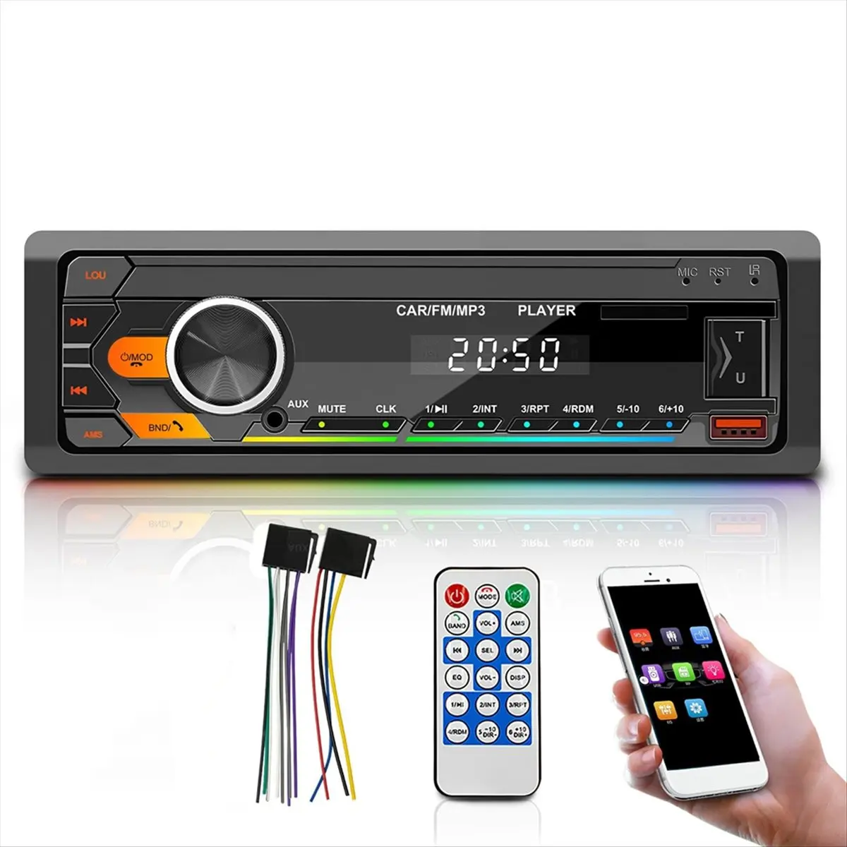 Fits for Single Din Car Stereo, Bluetooth FM Hands Free Calling, Car Radio with USB/AUX/SD/MP3 Player, Car Audio Stereo Receiver