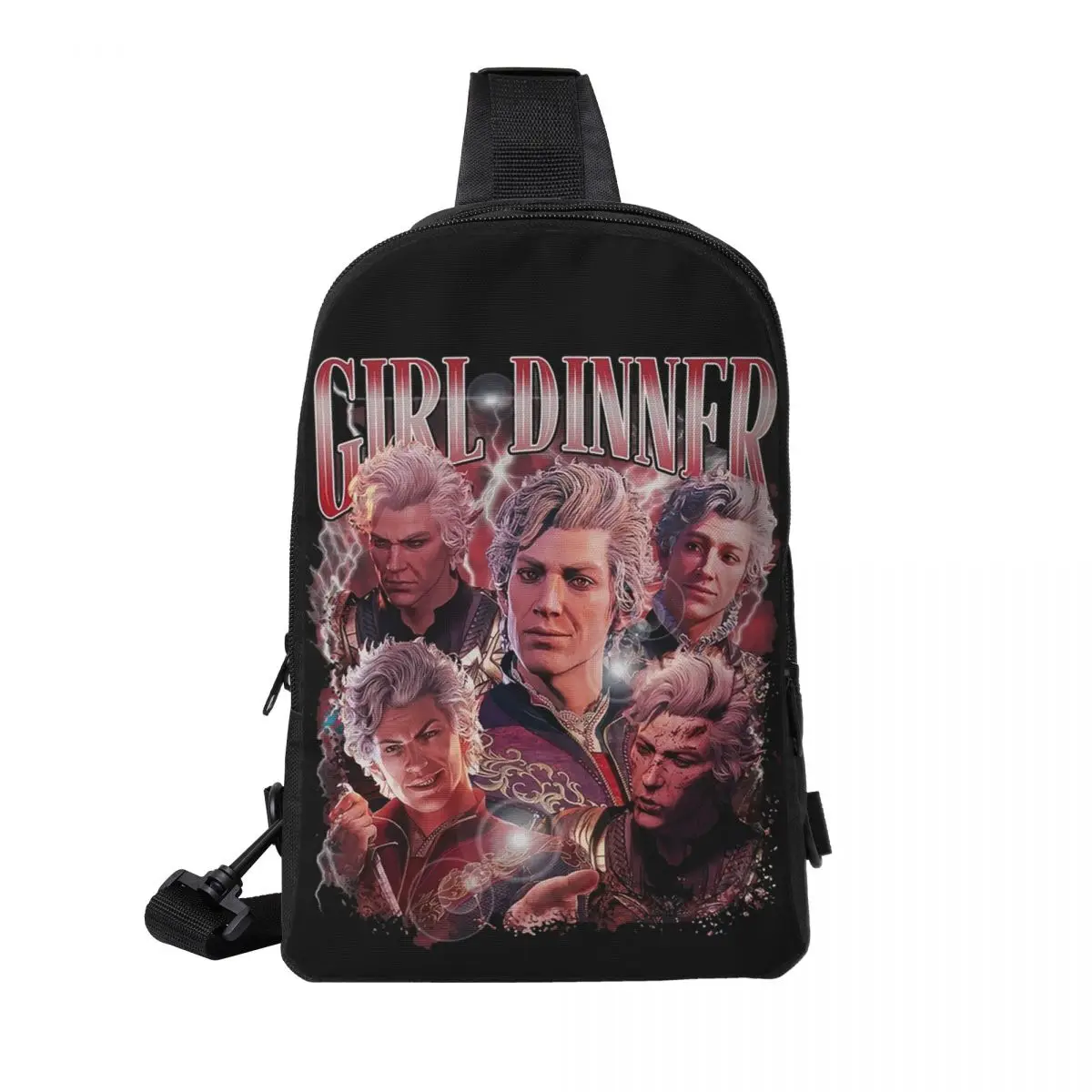 

Astarion Girl Dinner Baldurs Gate Chest Bag Men Sling Crossbody Backpack Chest Bag Traveling Hiking Daypack Shoulder Bag