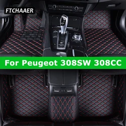FTCHAAERCustom Car Floor Mats For Peugeot 308SW 308CC Auto Carpets Foot Coche Accessorie