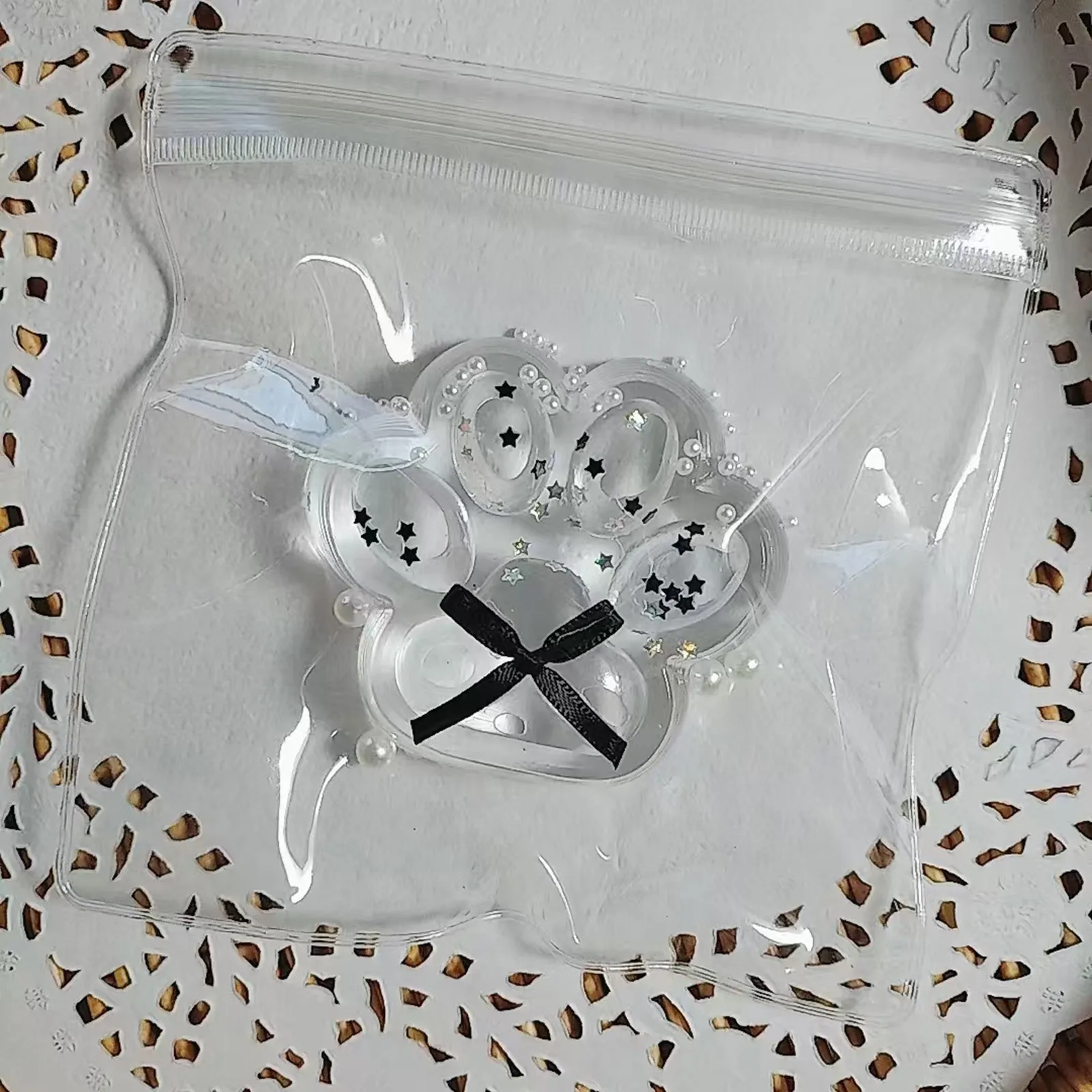 1pc スクイーズ透明猫爪スクイーズおもちゃ子供大人ソフトピンチポップフィジェットおもちゃかわいい透明大型猫足フワフワおもちゃ