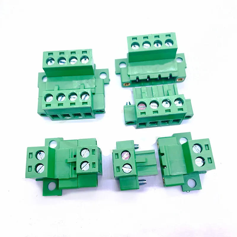 1SET Solder Free 2EDGPM-5.08mm Butt Insert With Ear Flange Lock Plate Remove Terminal