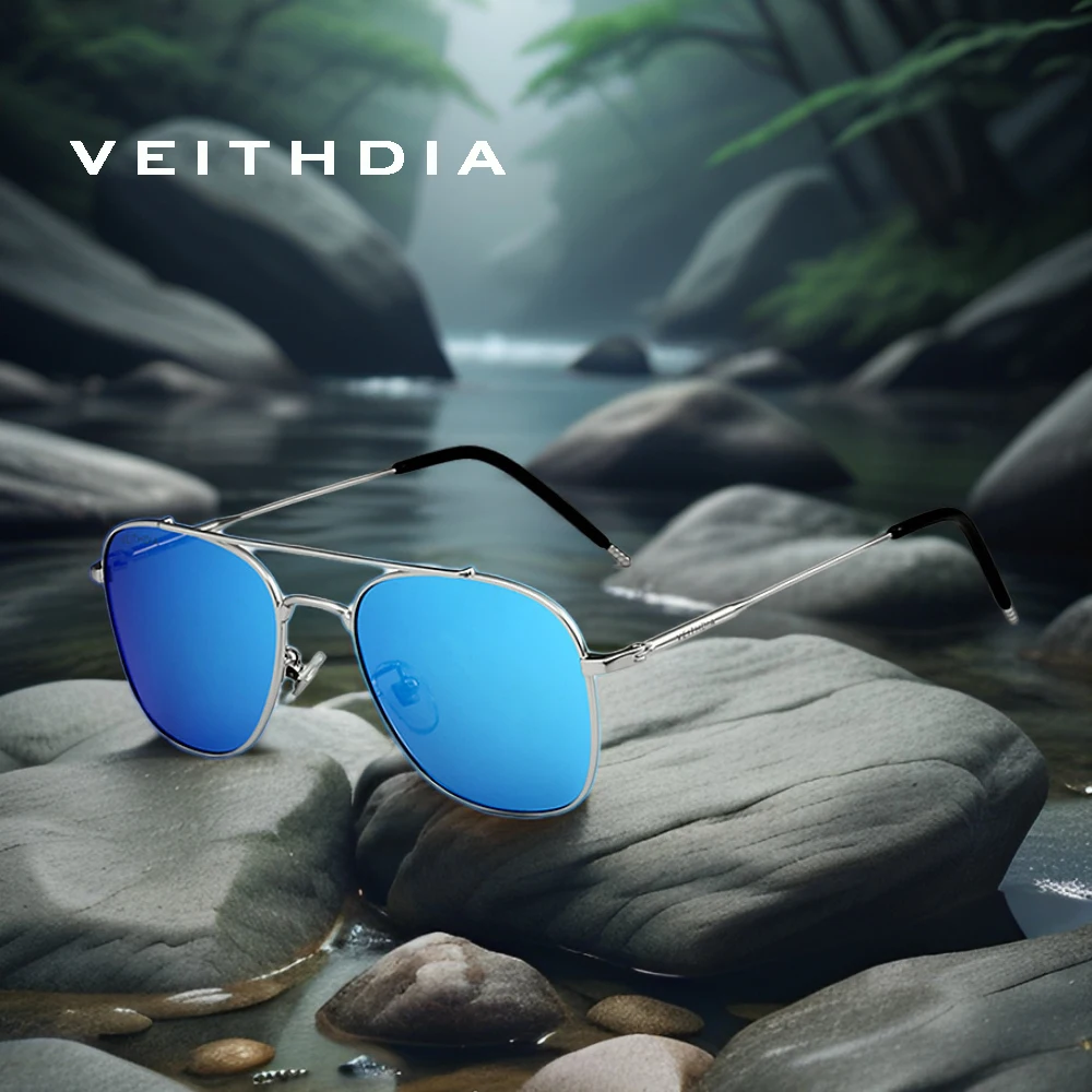 VEITHDIA Brand New Protective Polarized Sunglasses Classic Alloy UV400 Retro Eyeglasses Fashion Glasses For Male Female VFH03820