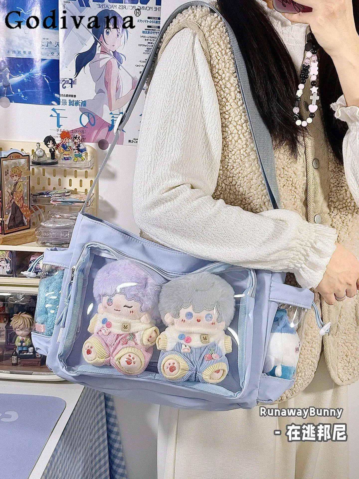 

Second-dimensional Japanese Original Lolita Transparent Itabag Small Capacity 10cm Baby Bag Daily Leisure Student Shoulder Bags