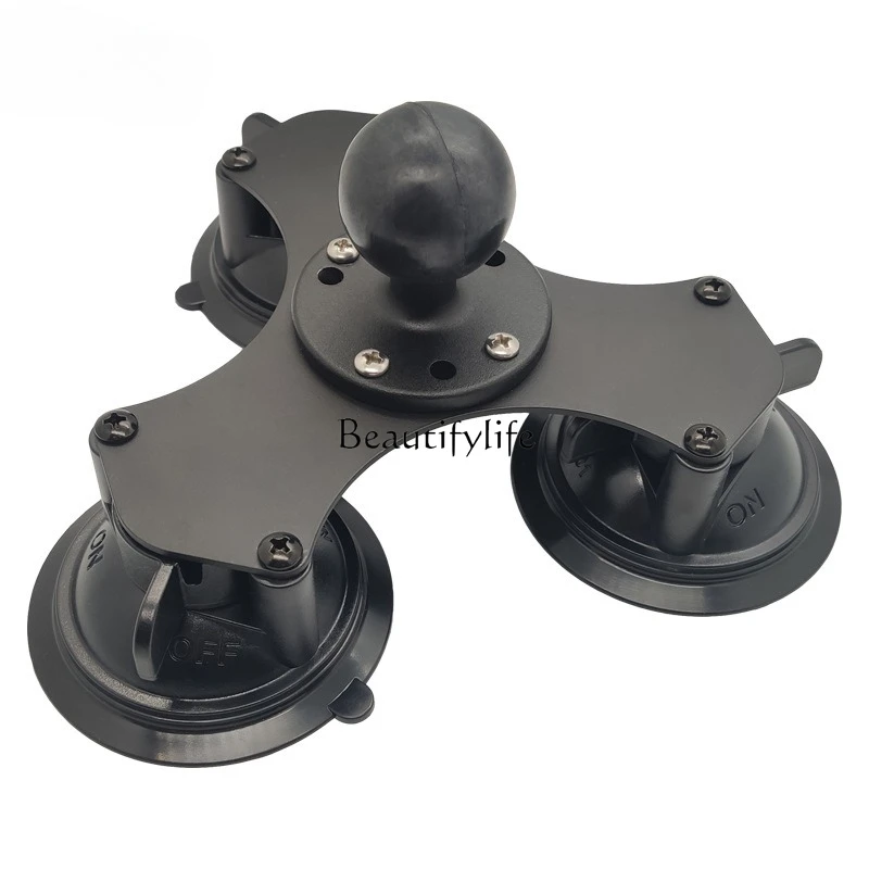 

1.5-Inch three-suction cup bracket compatible with walkie-talkie navigator mobile phone fixing, ball head accessories