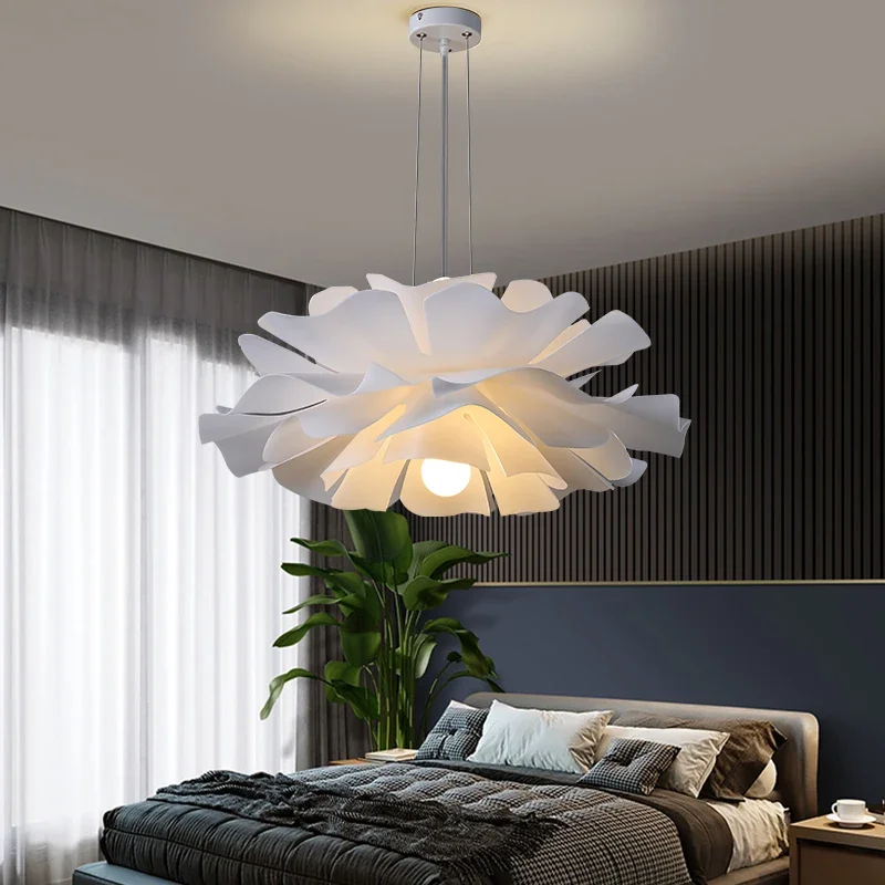 modern white flower pendant light sala de estar quarto lustre nordic room lighting designer criativo sala de jantar pendurado lampada 01