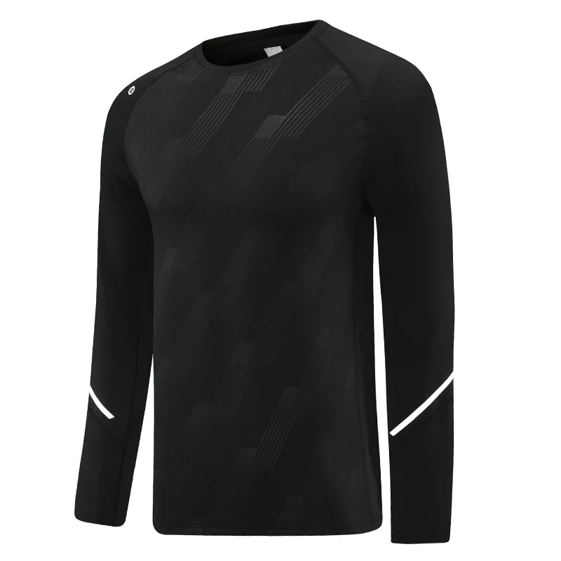 

Running Compression Long Shirts Workout Gym Breathable Stretchy Trendy Reflection Training O Neck T Outdoor Comfortable Pullover