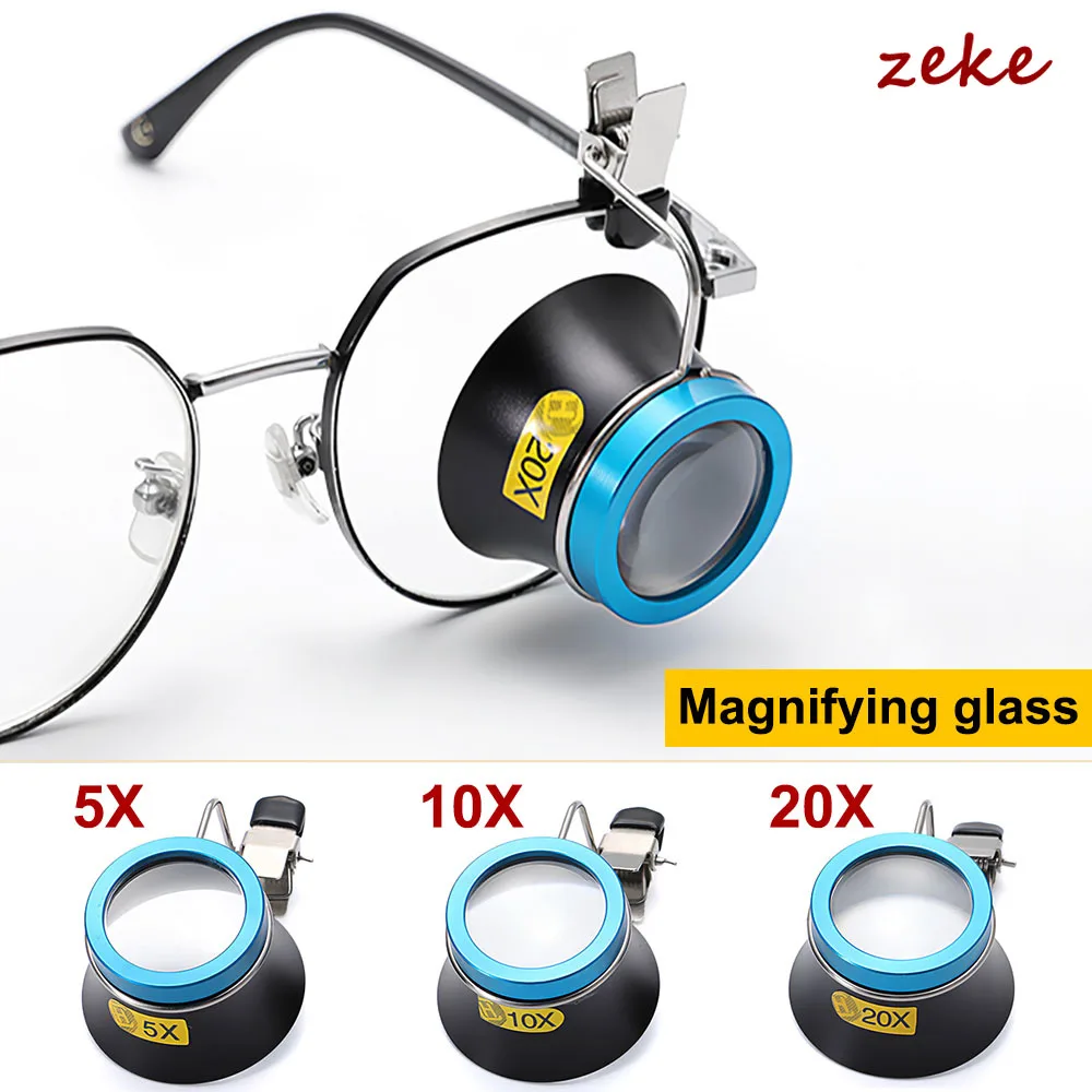 20X 10X 5X النظارات المكبر كليب على العين العدسة المكبرة عدسة المحمولة عملية العدسة لأدوات إصلاح الساعات #1