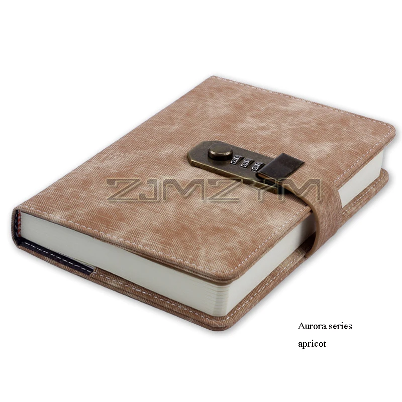 Retro Password Book PU Leather Cover Diary Book Female Lock Diary Simple Art Adult Student Ancient Style Business Notebook