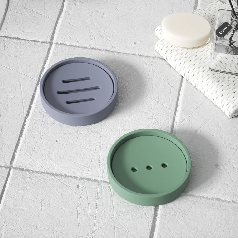 Round Drainage Soap Dish Silicone Molds for Cement DIY Soap Tray Concrete Jesmonite Mould Handmade Bathroom Decoration