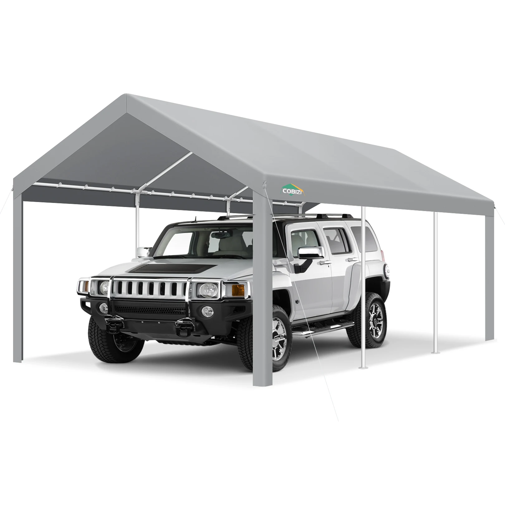 Garagem portátil resistente de garagem com sacos de areia embutidos, dossel de carro para caminhão, barco, SUV com lona para todas as estações, 12x20 pés