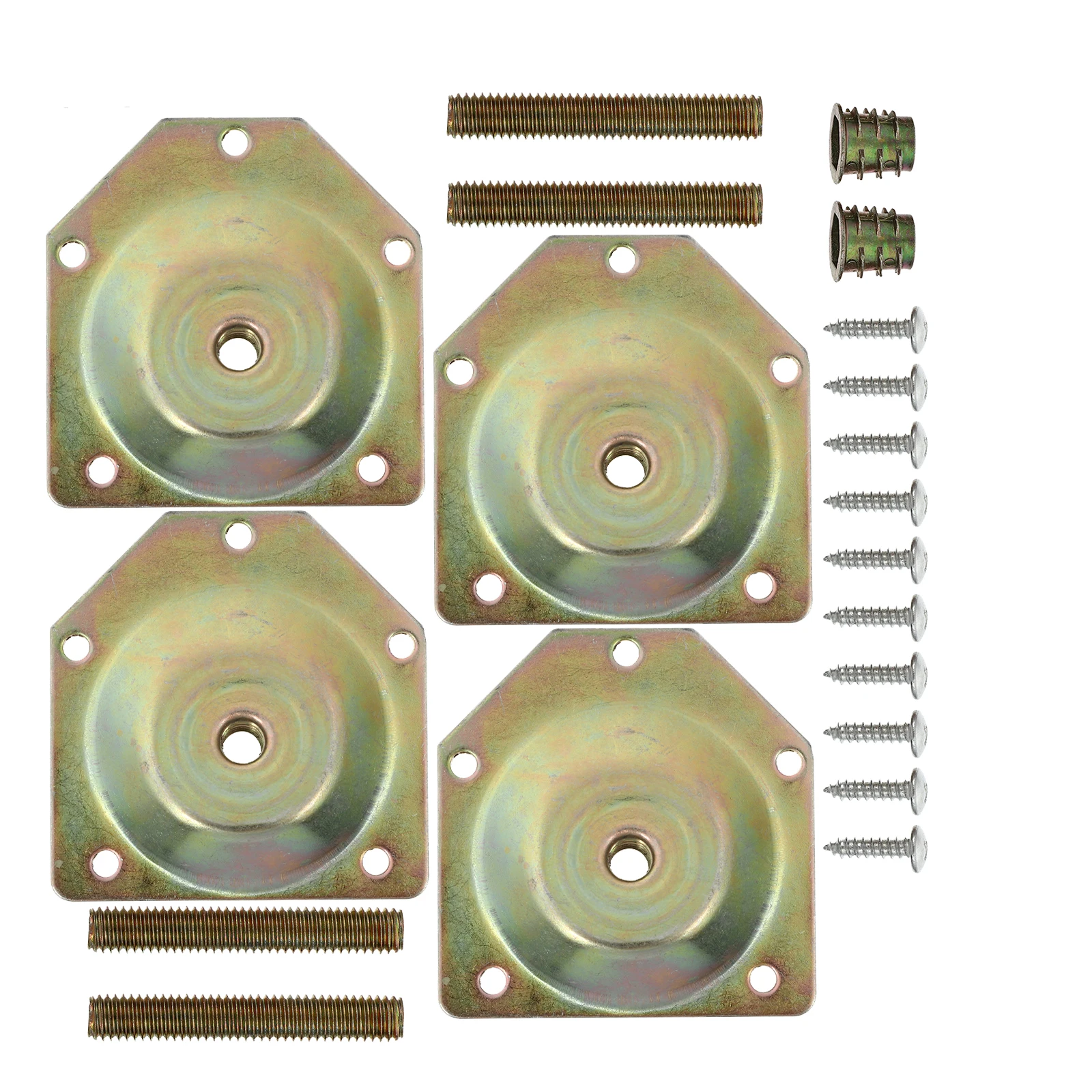 

4Pcs 12 Degree Angled Mounting Plates Furniture Legs Fixator Solid Iron Attachment for Sofa Table Chair Repair Kit