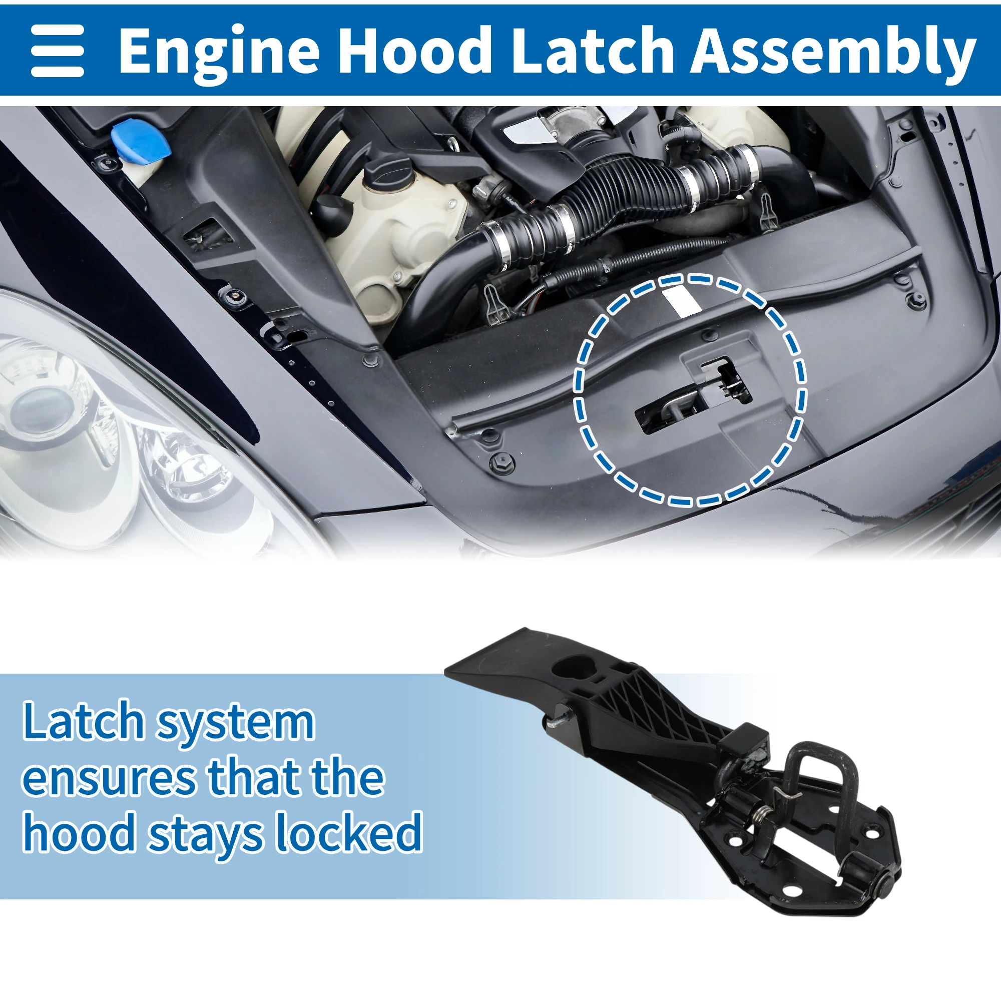 

UXCELL Hood Latch Assembly for Audi A6 2011-2018 No.4G0823480 1 Pcs