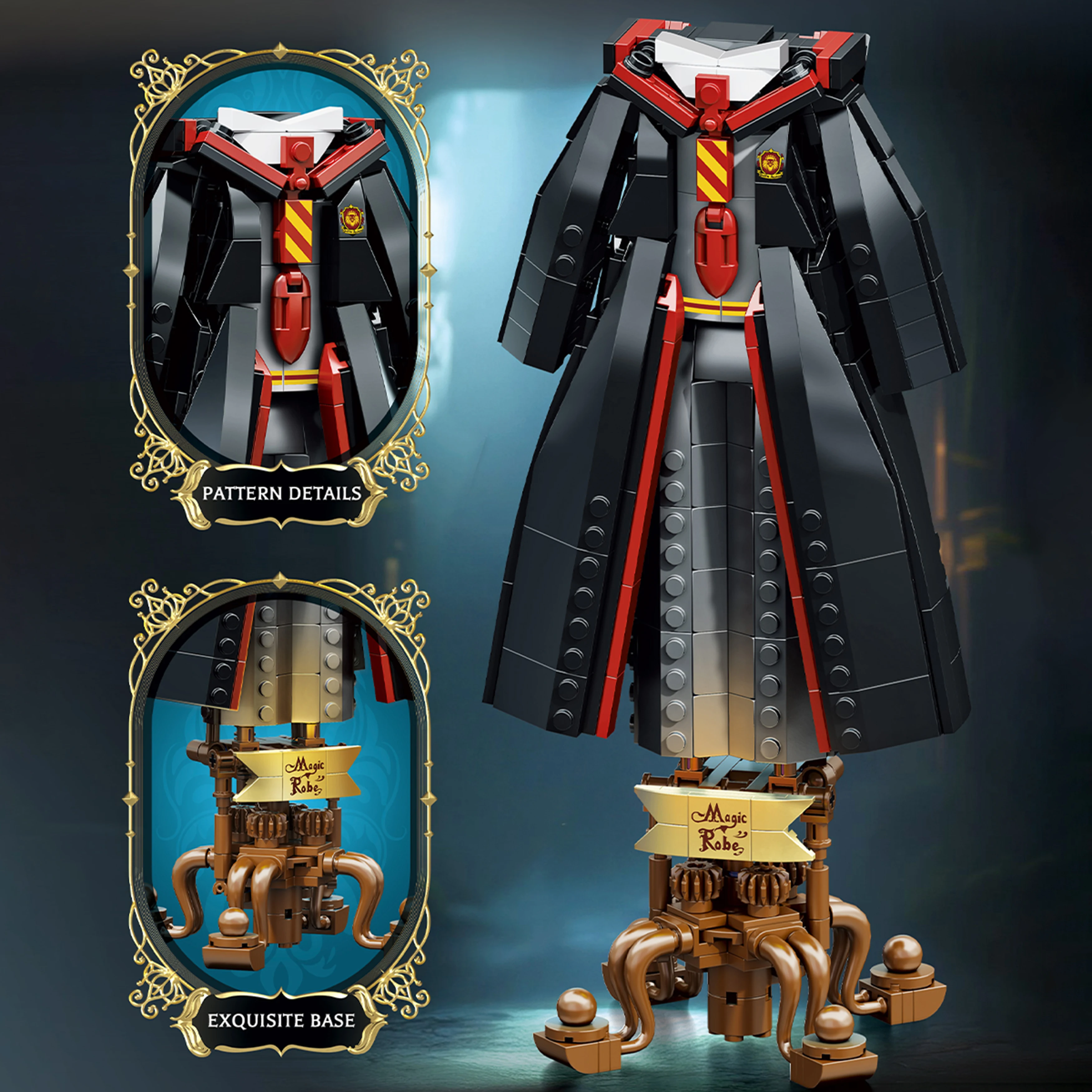 661PCS 마법사 로브 마법의 세계 블록 모델 수집용 디스플레이 세트 팬 및 수집가를 위한 상징적 액세서리