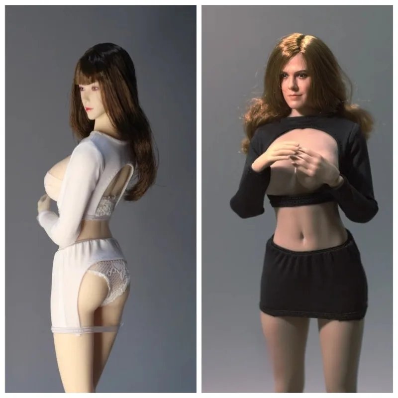 

DMTOYS масштаб 1/6, сексуальные женские открытые груди, топ, соблазнительная униформа, комплект платья, модель для 12-дюймовых женских экшн-фигурок, аксессуары