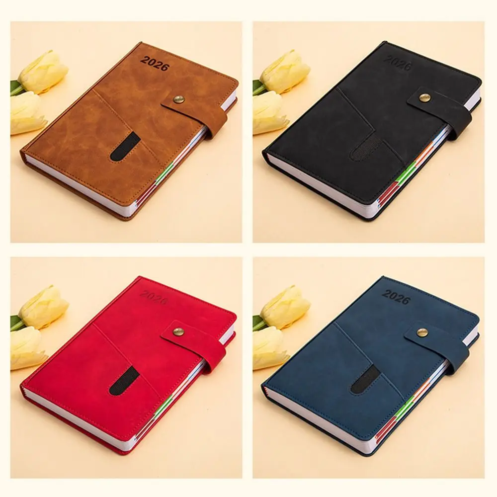 English 2026 Schedule Planner Notepad Wear-resistant 12 Months A5 Agenda Planning Notebook Simple Portable Office Work Planner