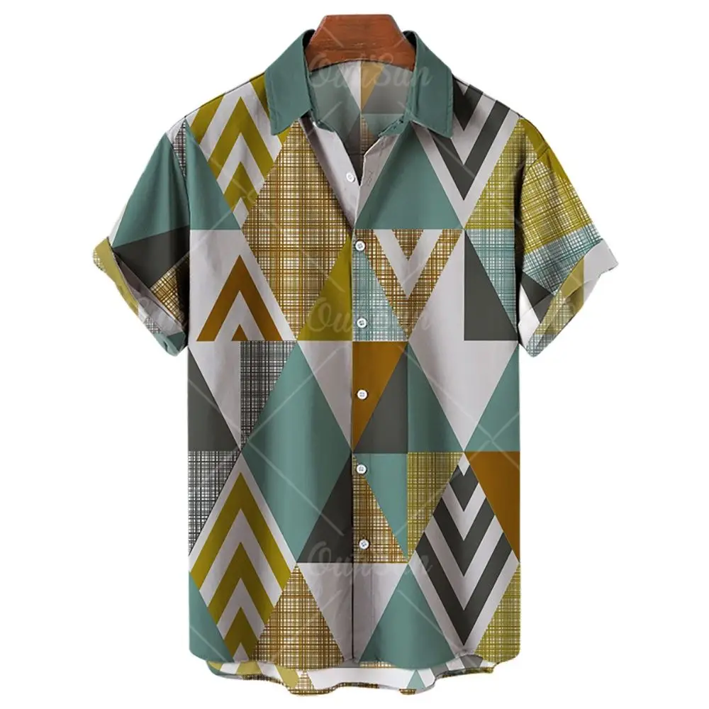 

Summer 2024 3D Printed Hawaiian Shirts Men's One Button Beach Casual Fashion Plus Size 5XL