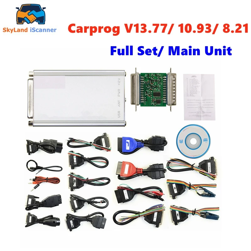 Carprog V13.77 CarProg V10.93 ECU Chip Tunning Car Repair Tool Carprog V8.21 Online Car prog 8.21 Full 21 Adapters