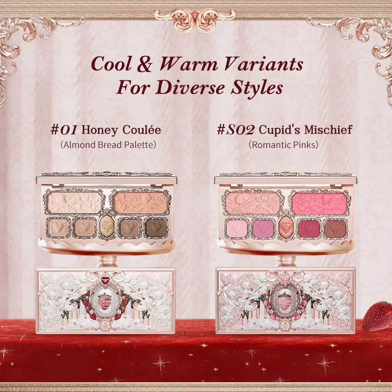 Flower Knows Strawberry Cupid Collection Make-up Palette 14g pink Eyeshadow/Blush/Highlighter