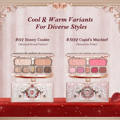 Imagen 2 del producto Flower Knows Strawberry Cupid Collection Paleta de maquillaje 14g Sombra de ojos rosa/Blush/Resaltador