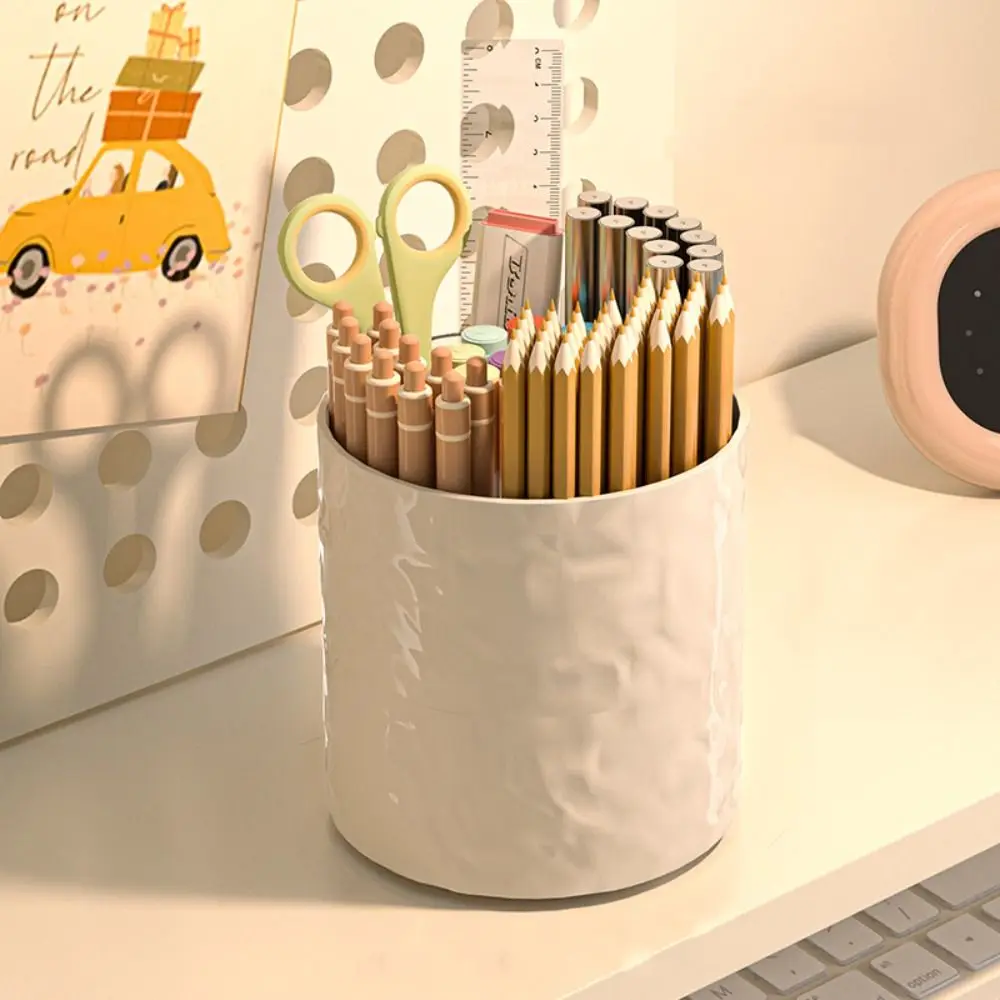 

Plastic Pen Holder Rotatable Multi-function Makeup Brush Cylinder Creative Large Capacity Cosmetics Storage Box Dressing Table