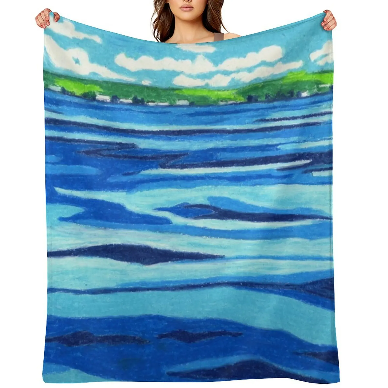

Across the Waters at Seneca Throw Blanket Decorative Beds Weighted Luxury Brand Decoratives Blankets